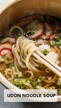 The most comforting easy meal: Udon Noodle Soup! Thick udon wheat noodles in a simple yet savory broth. The pleasure factor in this simple bowl of noodles and hot broth cannot be overstated. It's such a treat to drink the dashi broth and slurp up the chewy noodles! A favorite meal for rainy days or when you're feeling under the weather.