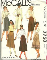 McCalls 7753 Made for You 1980s Womens Skirts Pattern Size 10 Waist 25 Uncut Vintage Sewing Pattern - Pattern Gate