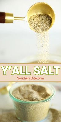 This Y’all Salt is the perfect all-purpose southern seasoning recipe! Easily mix up a batch to season chicken, pork, beef, fish, vegetables, eggs, and more!