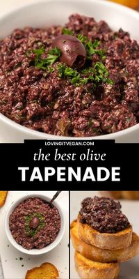 Salty, garlicky and insanely delicious olive tapenade. This simple recipe is made with kalamata olives and is packed with flavor. A total delight to your tastebuds!