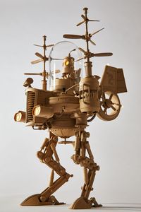 Sci-Fi Inspired Cardboard Sculptures by Greg Olijnyk Feature Fully Articulated Limbs and Working Motors | Colossal