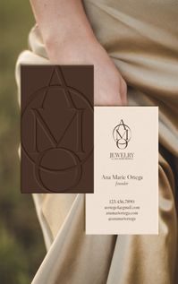 Luxury and chic blind letterpress business card design for female entrepreneur and jewlery business owner by Studio Foray