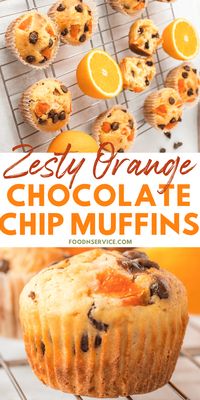 Orange Chocolate Chip Muffins are freshly baked muffins that are bursting with the vibrant flavors of juicy oranges and rich chocolate. It's a flavor combination that's simply irresistible. The sweetness of the chocolate chips perfectly complements the tangy notes of the oranges, creating a taste sensation that will leave you wanting more. These muffins are a perfect balance of refreshing zestiness and indulgent sweetness. Translation: Make these today, and try not to eat them all.