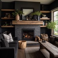 Custom Reclaimed Wood Beam Fireplace Mantels With Matching Shelves 717 - Etsy