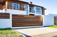 modern wood sliding driveway gate - Google Search