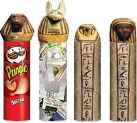 Paper Maché Canopic Jars from Pringles cans