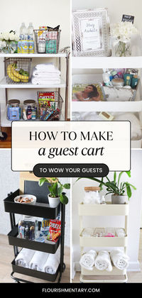 Here is how to create a guest room cart that has everything they might need during their stay!   They're adorable and handy and will wow your visitors everytime!