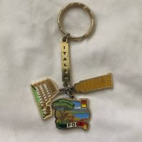 5 For $25 Nwot Italy Theme Keychain Has 3 Charms On It Same On Both Sides Leaning Tower Of Pisa Colosseum Naples Metal About 4 Inches Long