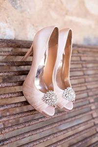 Blush pink pep toe bridal shoes | Pink wedding ideas | Confetti.co.uk