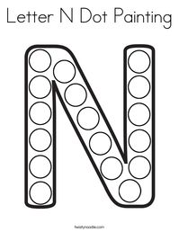 Letter N Dot Painting Coloring Page - Twisty Noodle