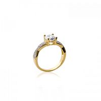 Bague MJ Solitaire Zircon 8mm Plaqué Or