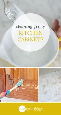 Grease and grime from cooking can build up on your kitchen cabinets. Learn how to use 2 natural ingredients to get them looking cleaner than ever!