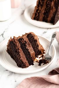 This Vegan Gluten Free Chocolate Cake Recipe is an ABSOLUTE hit! It’s moist, decadent, fluffy and made with easy pantry ingredients so anyone can make this! It's foolproof, has the perfect texture and is bound to please!