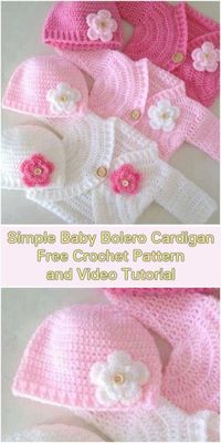 Simple Baby Bolero Cardigan - Free Pattern and Video Tutorials