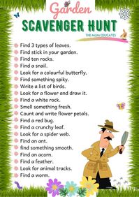 As we are entering the warmer days, this free garden scavenger hunt will definitely be a super-duper hit. Ask your children to go out explore and tick as many items as possible.