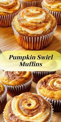 Delicious Pumpkin Cream Cheese Swirl Muffins - perfect for fall baking! #PumpkinSpice #CreamCheeseSwirl #AutumnBaking