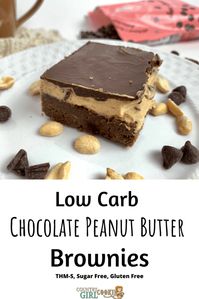 Chocolate Peanut Butter Brownies - Country Girl Cookin