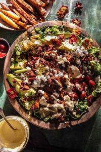 Avocado Bacon Chicken Salad with Jalapeño Honey Mustard.