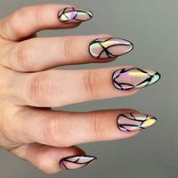 Butterfly Wing Abstract Holographic Press On Nails