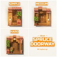 🚪 SPRUCE DOORWAY levels! Here’s three ideas of doorway starting from the “easy” one to the hardest version! Lemme know which one you’ll build in your world!! 🤔🫣 ——————————————— - 🪴 Follow @klay.design_mc for more! - 💬 Lemme know your thoughts! - 🙌 Complementary Shaders - 🍳 Repost with credits only! ——————————————— #minecraft #minecraftbuild #minecraftdesign #minecraftideas #minecraftinterior #minecraftbuilds #minecrafthouse #minecraftbuilding #doorway