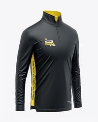 Zipper High Neck Long Sleeve Jersey Mockup