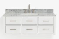 Ariel hutton 49 in. single rectangle sink floating wall vanity with countertop