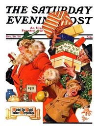 size: 12x9in Giclee Print: "'Night before Christmas'," Saturday Evening Post Cover, December 26, 1936 by Joseph Christian Leyendecker :