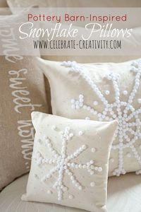 The snowflakes are falling but this SNOWFLAKE PILLOW will warm your heart. Super easy to make and gift