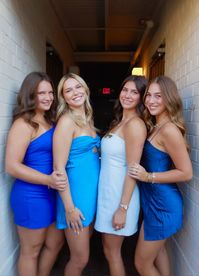 Sorority recruitment, dress, blue dress, short dress, homecoming dress