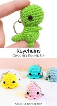 Looking for a fun and easy project? Check out these adorable crochet keychain patterns! #crochet #crochet365knittoo #crochetpattern #crochetkeychain #crochetkeychainpattern #crochetamigurumi #amigurumi