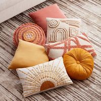 Tufted Embellished Sunrise Lumbar Pillow - World Market