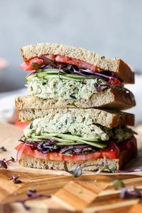 Green Goddess Chicken Salad Sandwiches - Dishing Out Health