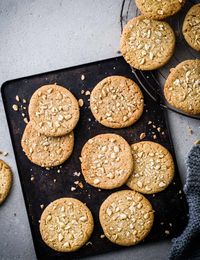 Nutty, buttery and quick to make, these crisp cookies are great for baking with kids