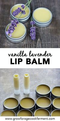 Make your own homemade vanilla lavender lip balm. It's an easy DIY herbal project that smells amazing! #diy #lipbalm #allnatural #naturalbeauty