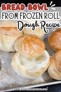 Discover the simplicity of this two-ingredient bread bowl recipe made from frozen roll dough. So easy to make, you'll wonder why you haven't been doing this your whole life!