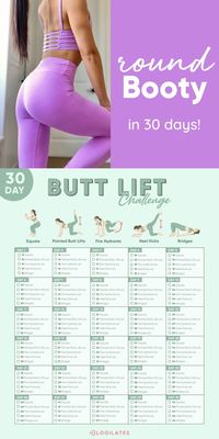 Pilates butt workout challenge from Cassey Ho at Blogilates! Who is ready to get bigger glutes??