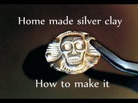 (23) SILVER CLAY made at home.Recipe, ingredients and sculpting a scull pendant. - YouTube