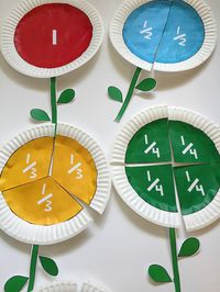 Make fraction learning more fun with the fraction flowers! This set includes printable fraction flowers for numbers 1-10 as well as flower stems. These can be assembled on paper plates or as a stand-alone.