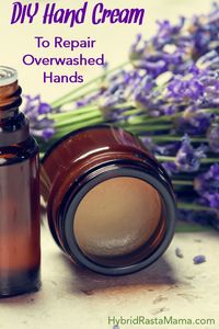 This DIY hand cream to repair overwashed hands is a MUST MAKE right now. With hand washing and hand sanitizing at an all time high, most of us are finding ourselves with very dry, cracked, and even bleeding hands. This hand lotion is easy to make and works fast! Grab the recipe today! #handcream #handlotion #diyhandcream #dryhands