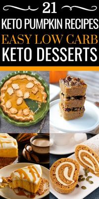 21 Keto Pumpkin Recipes! These easy keto pumpkin recipes are the perfect low carb desserts for the ketogenic diet this fall! Continue to lose weight while enjoying these delicious keto pumpkin recipes like fat bombs, cheesecakes with almond flour crusts, pumpkin bread with cream cheese frosting, chia seed muffins, cookies, mug cakes, and pumpkin pie! Must-have keto dessert recipes for Thanksgiving! #keto #ketogenic #ketodiet #ketogenicdiet #ketorecipes #lowcarb #LCHF #dessertrecipes #holiday