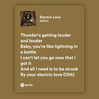 Song: Electric love Artist: BØRNS