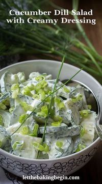 This Refreshing Cucumber Dill Salad salad literally takes a couple of minutes to make. All you need to do is chop up your cucumbers, dill and chives or scallions, then add your dressing and you’re done! If you haven’t tried this before, you should try it, it’s absolutely delicious!