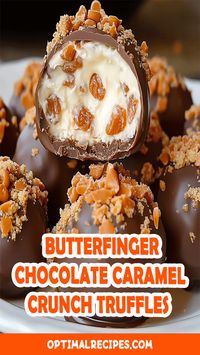 Get ready to indulge in the ultimate sweet treat! These Butterfinger Chocolate Caramel Crunch Truffles are packed with crunchy Butterfinger pieces, gooey caramel, and rich chocolate for a dessert that's pure heaven. Perfect for holiday parties, gifting, or a snack to satisfy those chocolate cravings! 🍬🍫 Save this recipe for a quick, no-bake delight that’s as fun to make as it is to eat! #ButterfingerTruffles #EasyDesserts #NoBakeTreats #HolidayRecipes