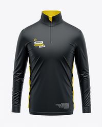 Zipper High Neck Long Sleeve Jersey Mockup