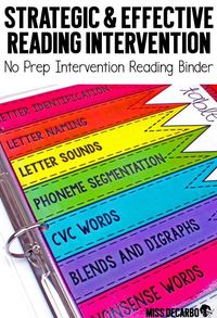 Reading intervention should be powerful and easy to prep! This BIG intervention binder for your beginning readers is ink-friendly and can be used over and over again with the use of sheet protectors and dry erase markers. Intervention tools will be at you