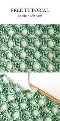 This free crochet tutorial shows how to make the eyelet mesh stitch step-by-step. It includes detailed photo instructions. This stitch is quite simple and it is suitable for beginners. The eyelet mesh stitch is a repeat of two rows. The fabric turns out lacy and light.