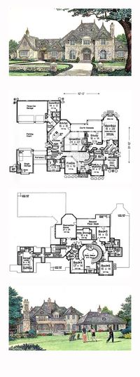 French Country House Plan 66236 | Total Living Area: 6274 sq. ft., 5 bedrooms and 5.2 bathrooms. #frenchcountryhome