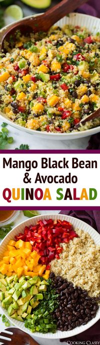 The BEST Quinoa Salad - it's bursting with fresh Mexican flavors and loaded with veggies! A recipe you'll want to make again and again! #quinoasalad #sidedish #quinoa #blackbeans #avocado #salad