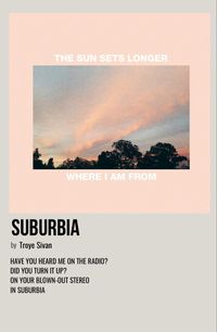 minimal polaroid song poster for suburbia by troye sivan