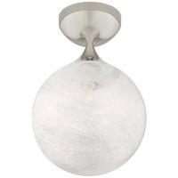 Cristol Small Single Flush Mount in Hand-Rubbed Antique Brass with White Glass